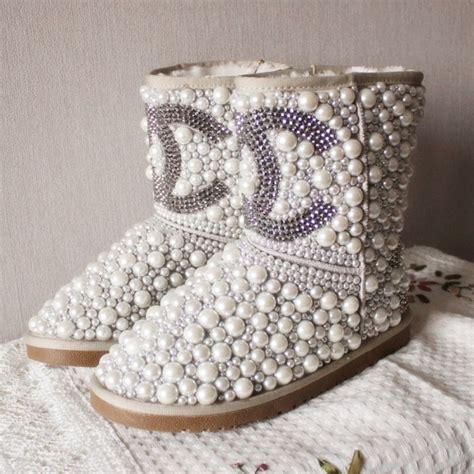 chanel uggs with pearls|chanel fashion.